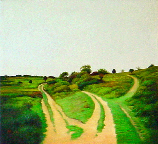 Dividing Path - oil on Linen - by Marlies Ihmels-Herget