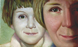 Double Portrait # 1 - oil on panel - 6 x 10 inches - by Marlies Ihmels