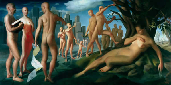 The Rebirth of Nature- oil on linen- 48 x 96 inches - By marlies Ihmels-Herget