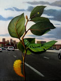 Metamorphosis (tryptich detail) - oil on linen - 11 x 28 inches - by Marlies Ihmels