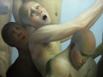 Invisible Shackles (detail) - oil on linen - 56 x 64 inches - by Marlies Ihmels