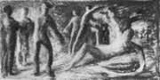 Study #3 for Rebirth of Nature - charcoal on paper - 7 x 11 inches - 1994 - by Marlies Ihmels