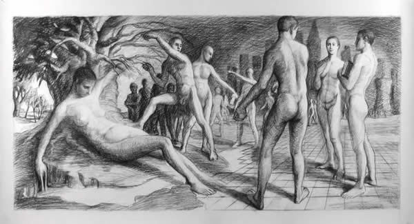 The Rebirth of Nature - study in charcoal - by Marlies Ihmels-Herget